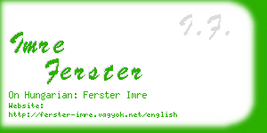 imre ferster business card